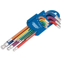 Draper Expert Metric Coloured Hex. and Ball End Key Set (9 Piece)