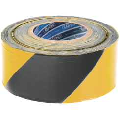 Draper Barrier Tape Roll, 500m x 75mm, Black and Yellow