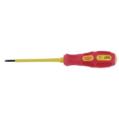 Draper Expert VDE Approved Fully Insulated Plain Slot Screwdriver, 2.5 x 75mm (Display Packed)