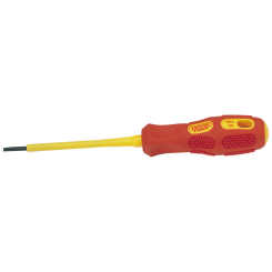 Draper Expert VDE Approved Fully Insulated Plain Slot Screwdriver, 2.5 x 75mm (Sold Loose)