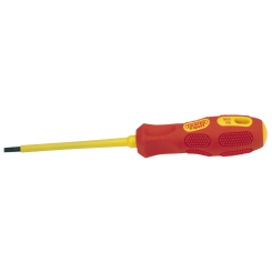 Draper Expert VDE Approved Fully Insulated Plain Slot Screwdriver, 4.0mm x 100mm (Sold Loose)