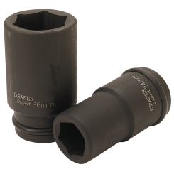 Draper Expert HI-TORQ 6 Point Deep Impact Socket, 3/4" Sq. Dr., 24mm