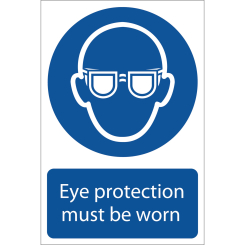 Draper Eye Protection' Mandatory Sign, 200 x 300mm