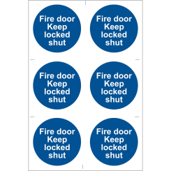 Draper Fire Door Keep Locked' Mandatory Sign (Pack of 6)