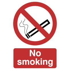 Draper No Smoking' Prohibition Sign, 200 x 300mm