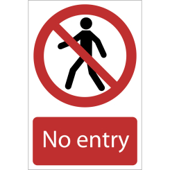 Draper No Entry' Prohibition Sign, 200 x 300mm