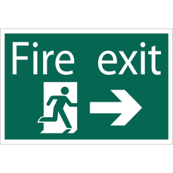 Draper Fire Exit Arrow Right' Safety Sign