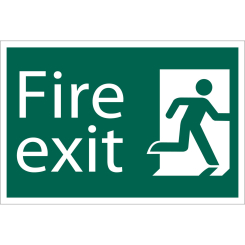 Draper Fire Exit' Safety Sign, 300 x 200mm