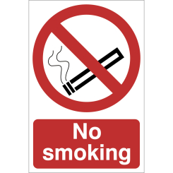 Draper No Smoking' Prohibition Sign, 400 x 600mm