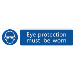 Draper Eye Protection' Mandatory Sign, 200 x 50mm
