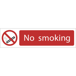 Draper No Smoking' Prohibition Sign, 200 x 50mm