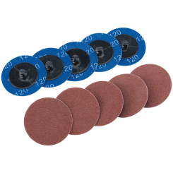 Draper Aluminium Oxide Sanding Discs, 50mm, 120 Grit (Pack of 10)