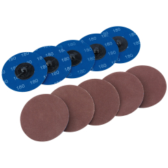 Draper Aluminium Oxide Sanding Discs, 75mm, 180 Grit (Pack of 10)