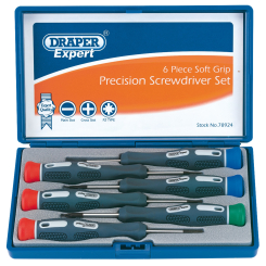 Draper Expert Soft Grip Precision Screwdriver Set (6 Piece)