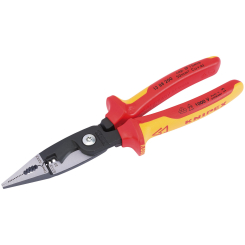 Knipex 13 88 200UKSBE Fully Insulated Electricians Universal Installation Pliers, 200mm