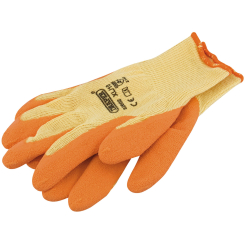 Draper Heavy Duty Latex Coated Work Gloves, Extra Large, Orange