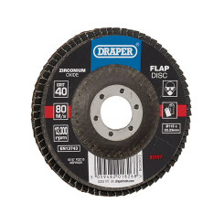 Draper Zirconium Oxide Flap Disc, 115 x 22.23mm, 40 Grit 