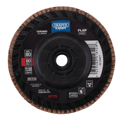 Draper Expert Draper Expert Ceramic Flap Disc, 115mm, M14, 80 Grit