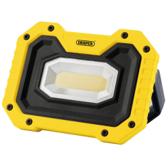 Draper COB LED Worklight, 5W, 500 Lumens, Yellow, 4 x AA Batteries Supplied