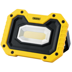 Draper COB LED Rechargeable Worklight with Wireless Speaker, 5W, 500 Lumens, Yellow