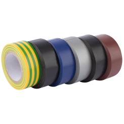 Draper Expert Insulation Tape, 10m x 19mm, Mixed Colours (Pack of 6)