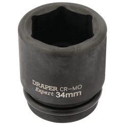 Draper Expert HI-TORQ 6 Point Impact Socket, 3/4" Sq. Dr., 34mm