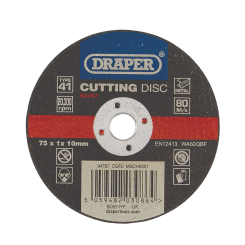 Draper Metal Cutting Disc, 75 x 1 x 10mm