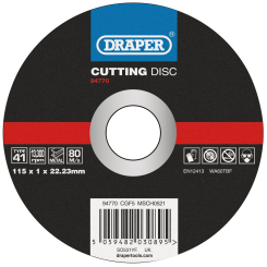 Draper Metal Cutting Disc, 115 x 1 x 22.23mm