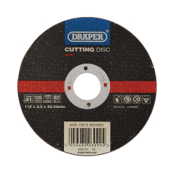 Draper Flat Stone Cutting Disc, 115 x 2.5 x 22.23mm