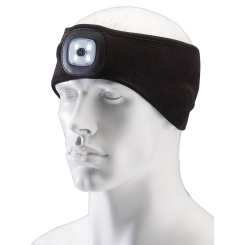 Draper Headband with USB Rechargeable LED Torch, 1W, Black, One Size 