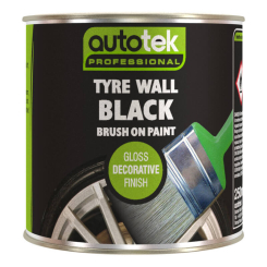 Autotek Tyre Wall Black Brush-On Paint 250ml