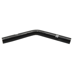 Pipercross Silicone Hose - 45° Elbow, 16mm Bore, 4-Ply, 152mm Legs - Black