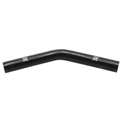 Pipercross Silicone Hose - 45° Elbow, 19mm Bore, 4-Ply, 152mm Legs - Black
