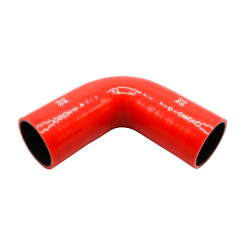 Pipercross Silicone Hose - 90° Elbow, 63mm Bore, 4-Ply, 152mm Legs - Red