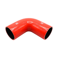 Pipercross Silicone Hose - 90° Elbow, 76mm Bore, 4-Ply, 152mm Legs - Red
