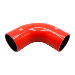 Pipercross Silicone Hose - 90° Elbow, 80mm Bore, 4-Ply, 152mm Legs - Red