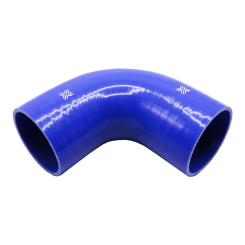 Pipercross Silicone Hose - 90° Elbow, 89mm Bore, 4-Ply, 152mm Legs - Blue