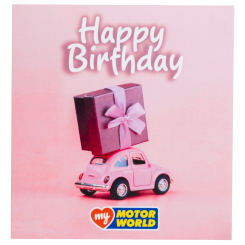My Motor World Pink Car Birthday Card
