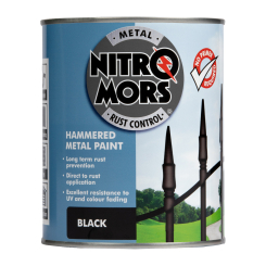 Nitromors Anti-Rust Hammered Metal Paint Black 750ml