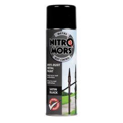 Nitromors Anti-Rust Satin Metal Paint Black 500ml