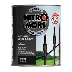 Nitromors Anti-Rust Satin Metal Paint Black 750ml