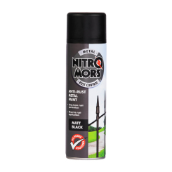 Nitromors Anti-Rust Matt Black Direct to Smooth Metal Paint 500ml
