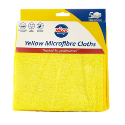 Nilco Microfibre Cloths Yellow - 5 Pack
