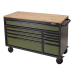 BUNKER Workbench Roller Tool Cabinet, 10 Drawer, 56", Green
