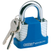 Draper Laminated Steel Padlock and 2 Keys with Hardened Steel Shackle and Bumper, 65mm