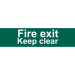 Draper Fire Exit Keep Clear' Safety Sign, 200 x 50mm