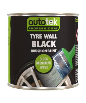 Autotek Tyre Wall Black Brush-On Paint 250ml