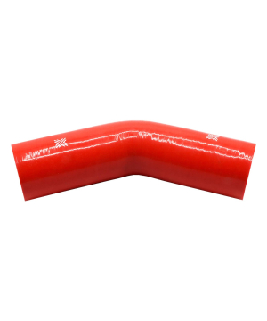 Pipercross Silicone Hose - 45° Elbow, 63mm Bore, 4-Ply, 152mm Legs - Red