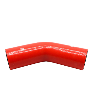 Pipercross Silicone Hose - 45° Elbow, 70mm Bore, 4-Ply, 152mm Legs - Red