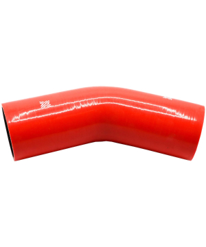 Pipercross Silicone Hose - 45° Elbow, 80mm Bore, 4-Ply, 152mm Legs - Red